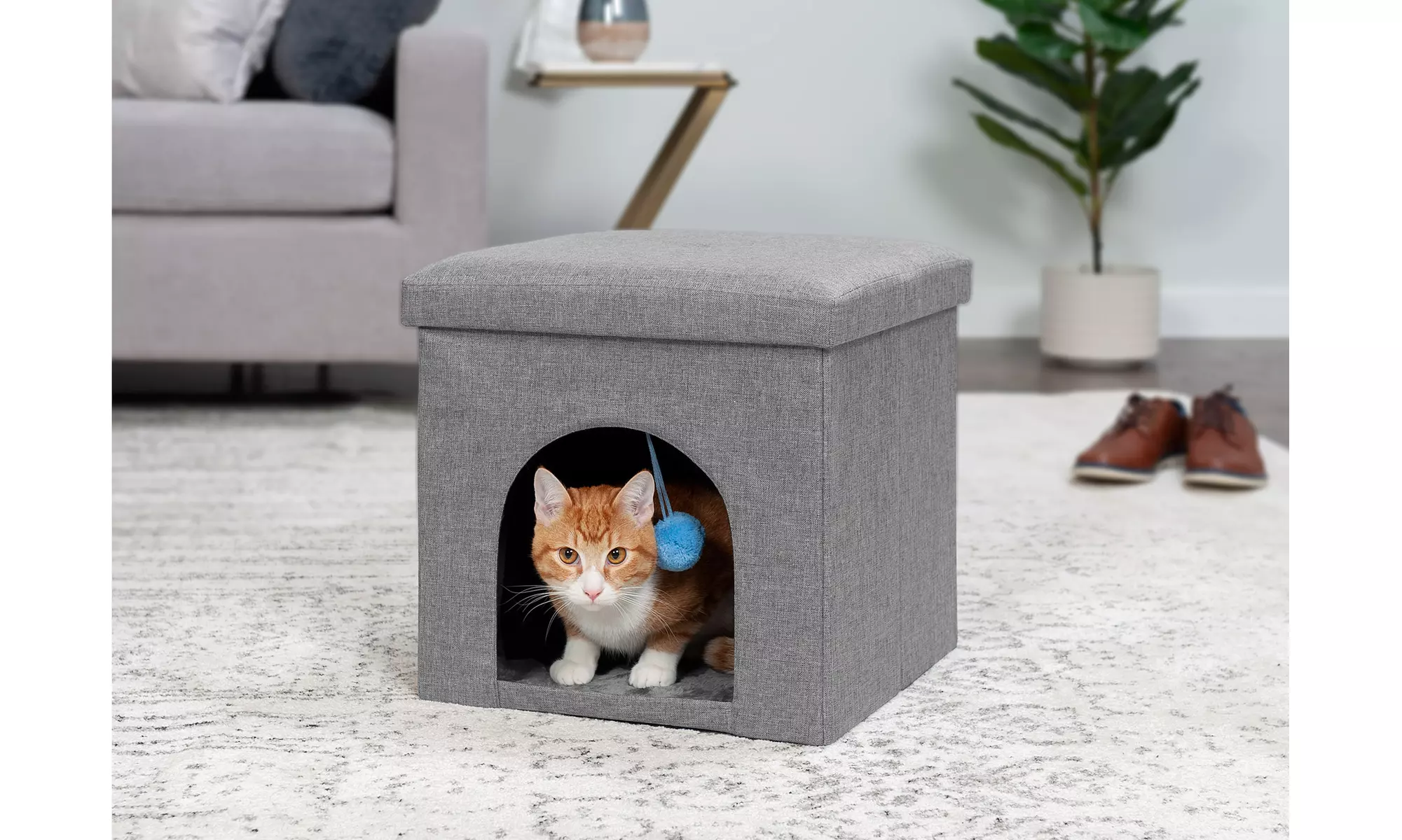 Cat & Small Dog House Footstool Ottoman 