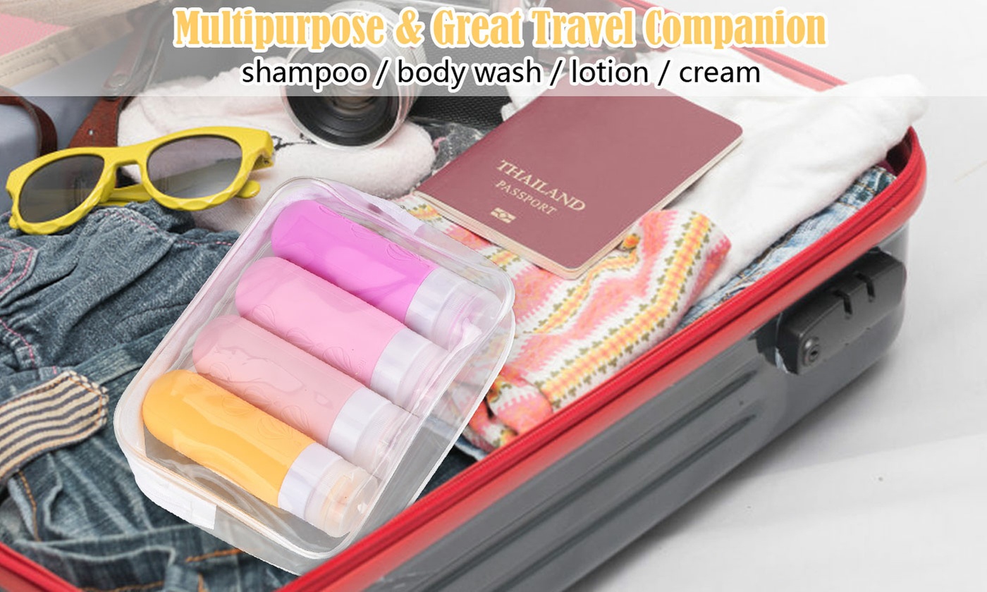 Leak Proof Squeezable Silicone Travel Bottles Kit for Toiletries