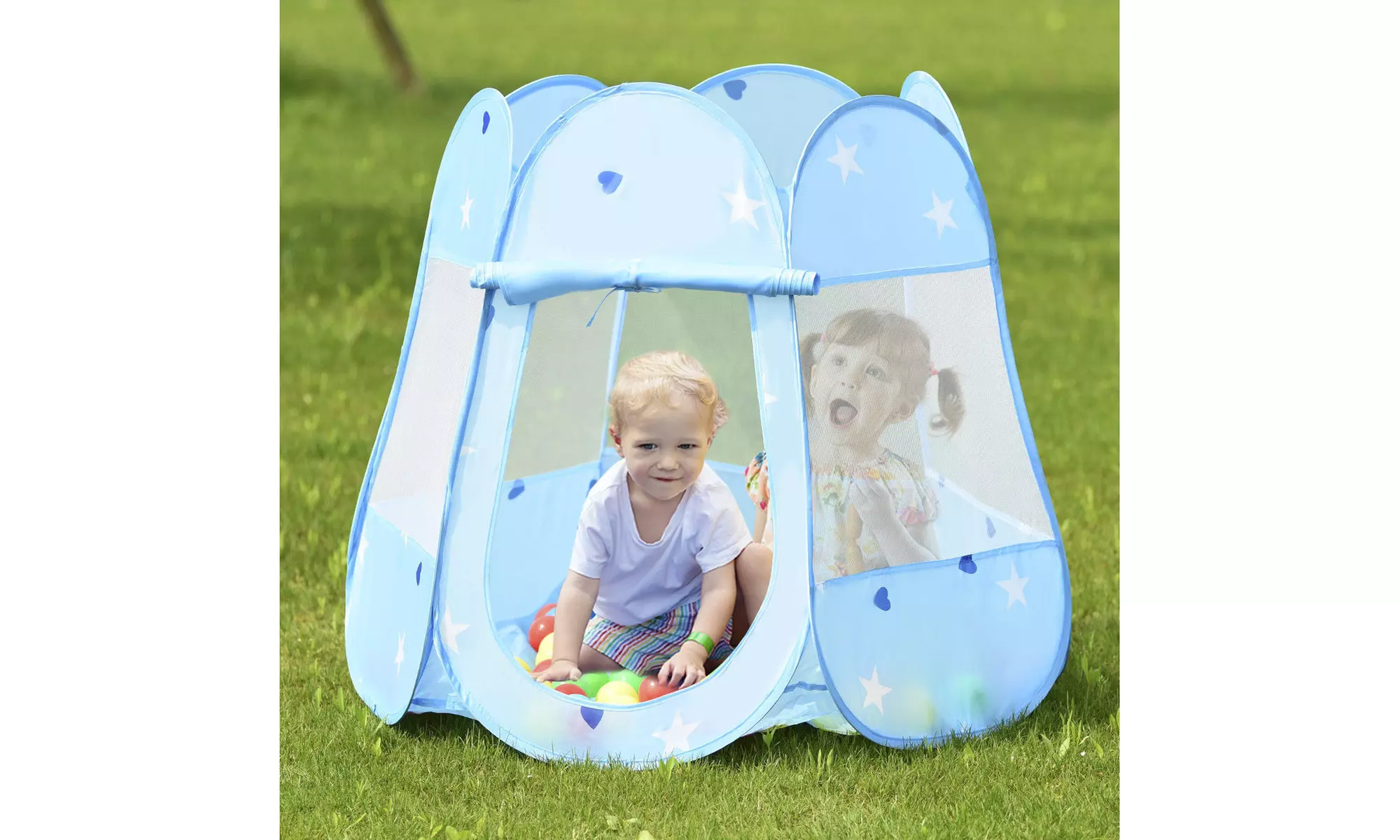 Kids Princess Play Tent Playhouse Tent Toddler Toys In/Outdoor w 100 Ocean Balls - Primary Image