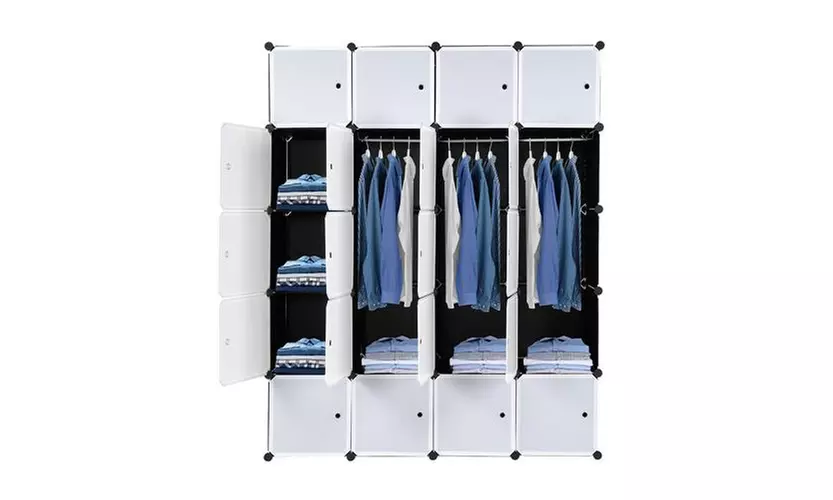 20 Cube Organizer Stackable Plastic Storage Shelves Design Closet Cabinet - Primary Image