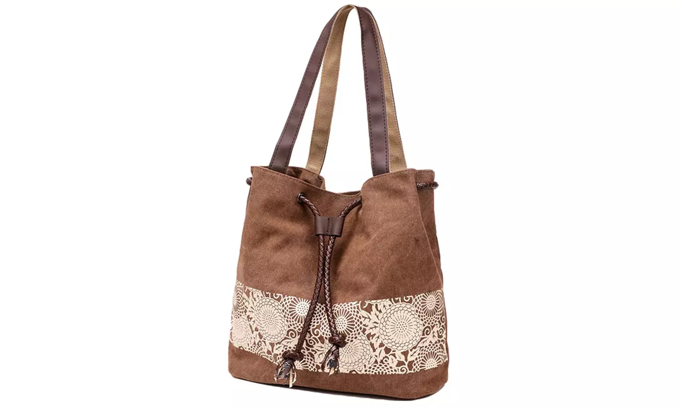 Women Retro Canvas Handbag Large Messenger Casual Travel Purse Tote Shoulder Bag