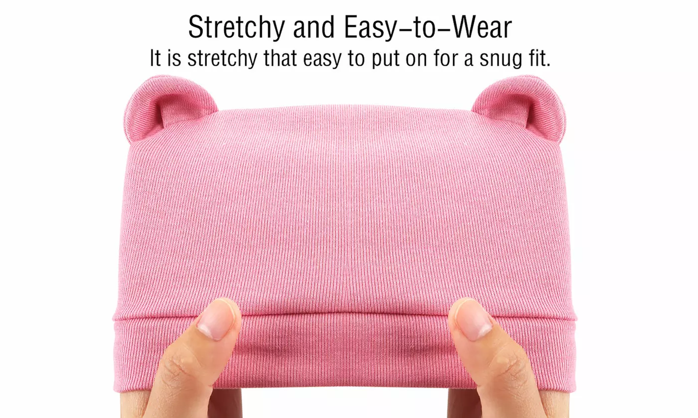 5 Pieces Newborn Baby Hats Bear Ears Infant Beanie Caps