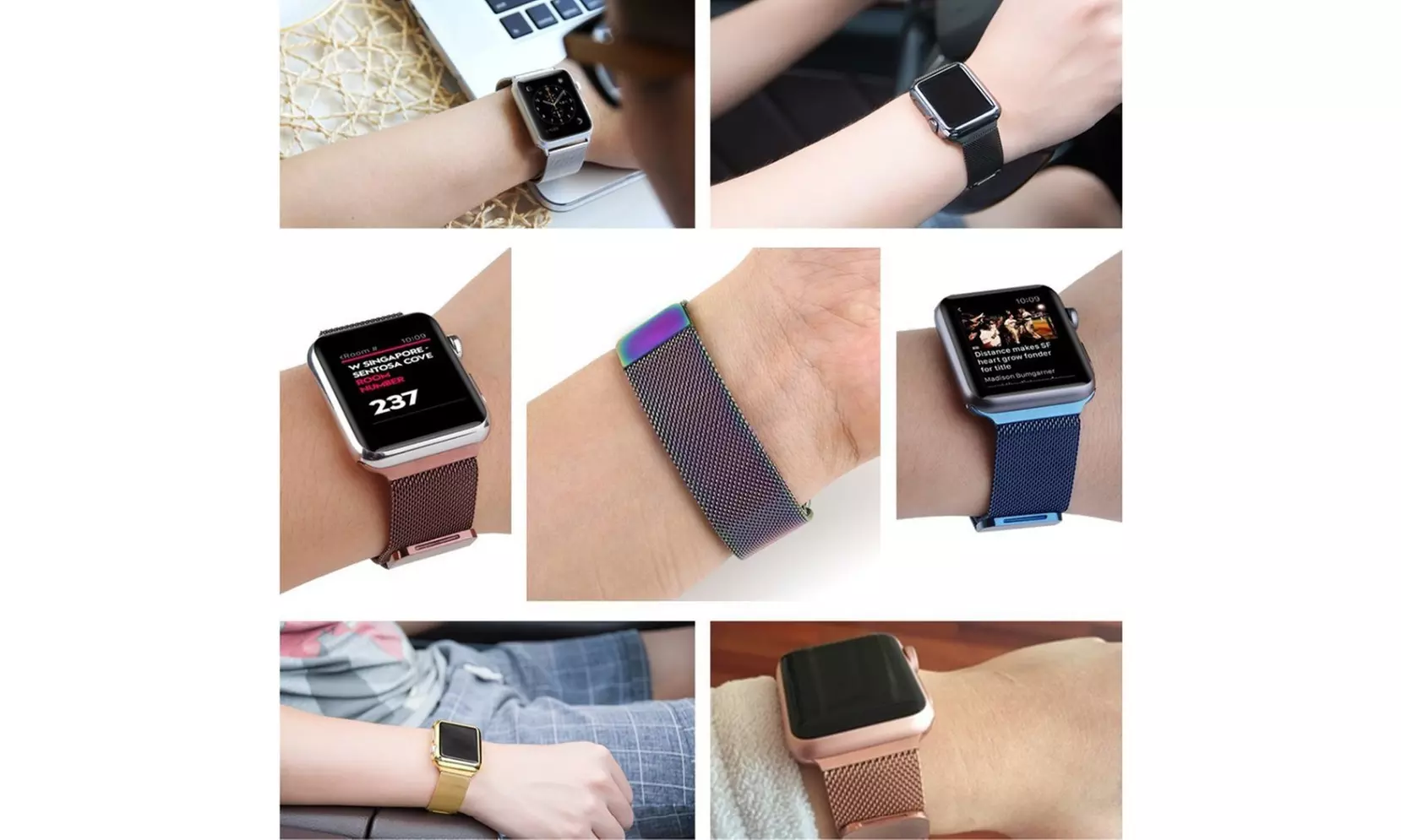 Milanese Loop Mesh Watch Band For Apple Watch Series 4 3 2 1 44MM 40MM 42MM 38MM - Second Medium