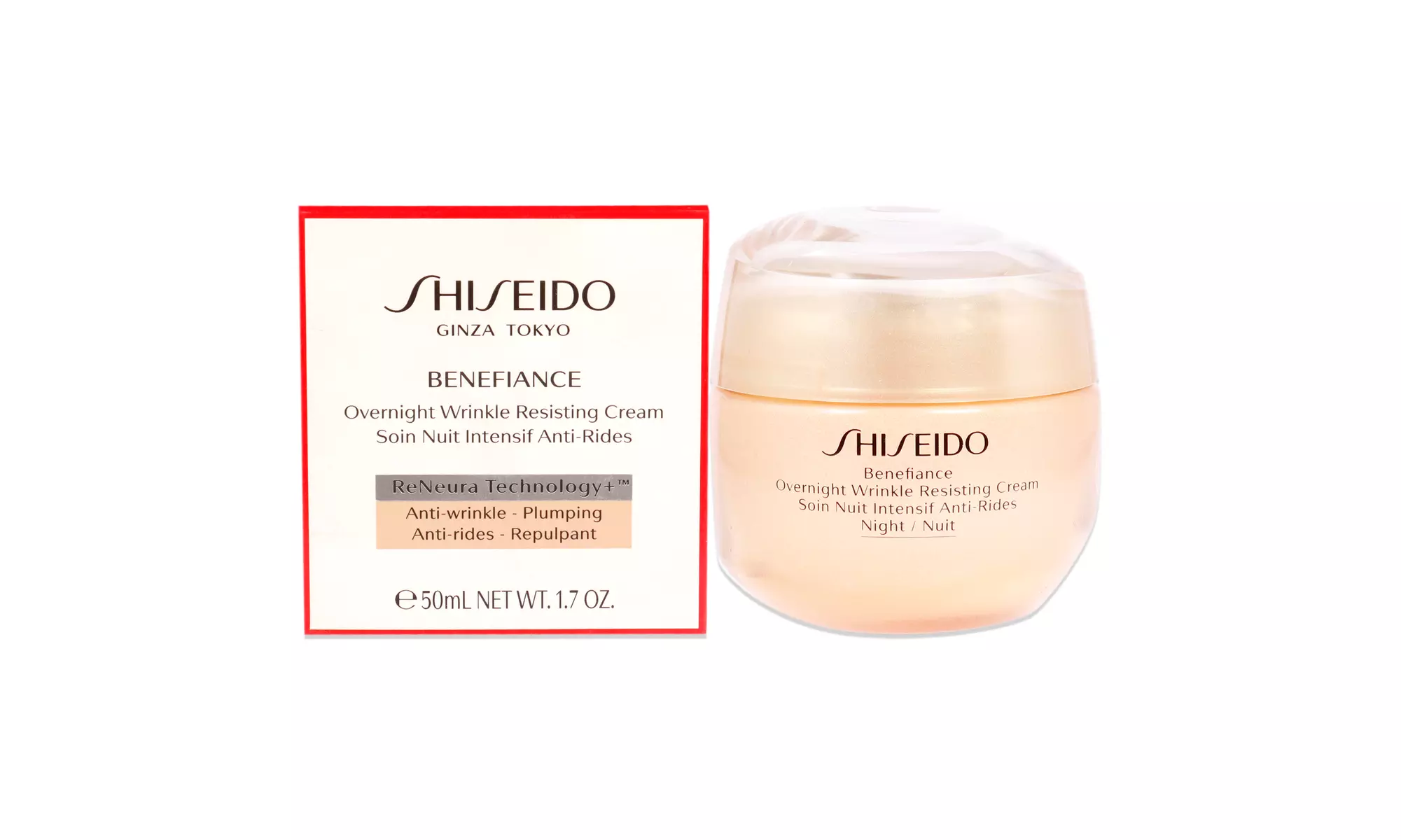 Shiseido Benefiance Overnight Wrinkle Resisting Cream for Women 1.7 Oz Cream