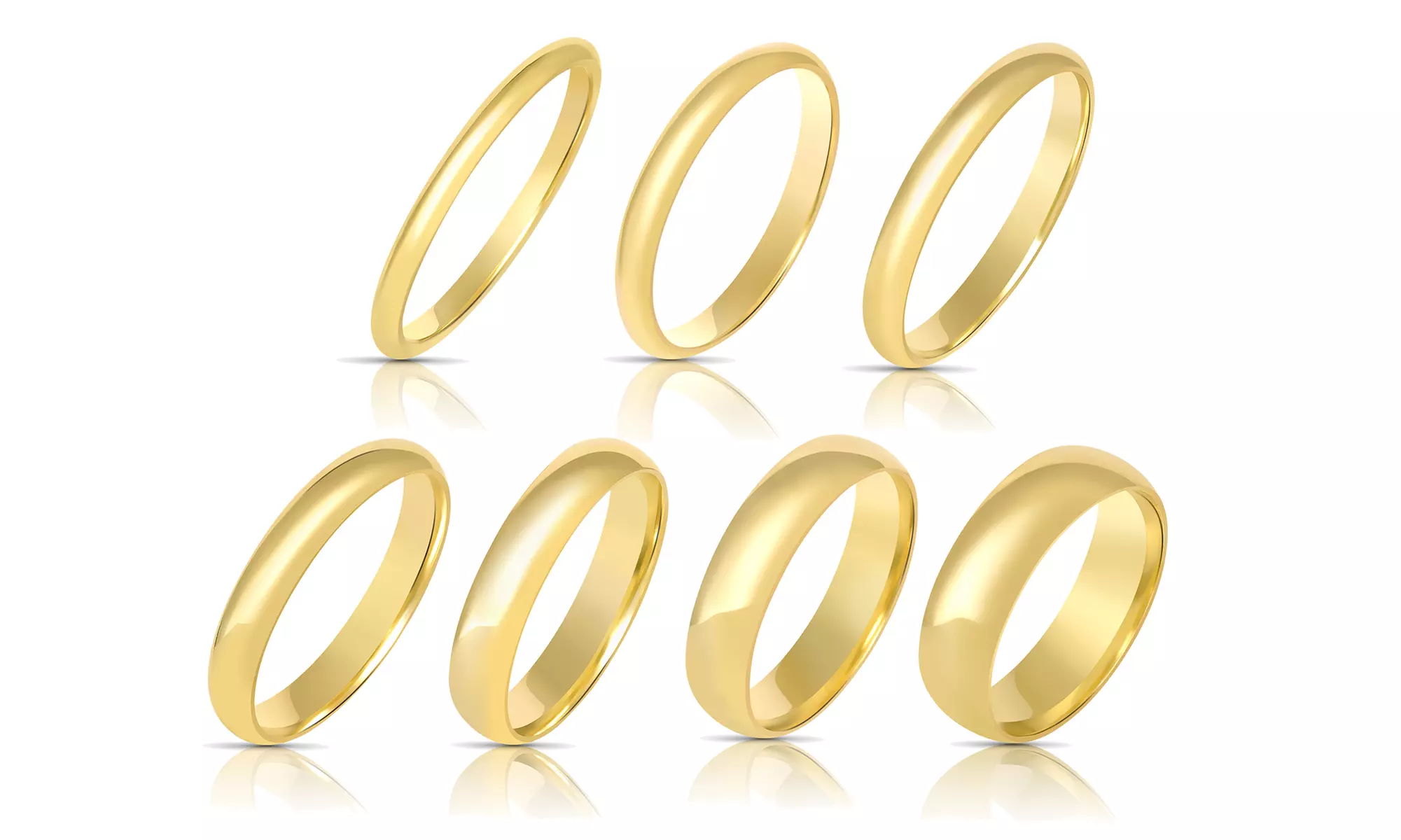 14K Gold Plated Wedding Band Collection in Solid Sterling Silver