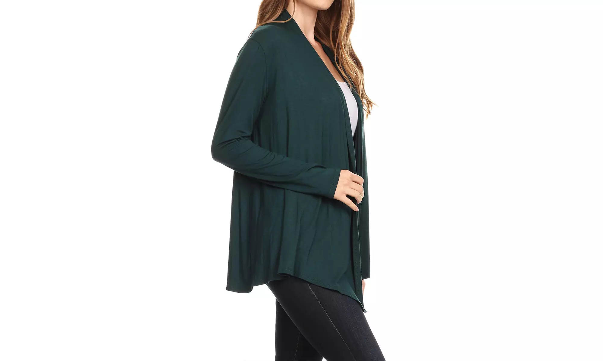 Solid Lightweight Soft Long Sleeves Open Front Cardigan