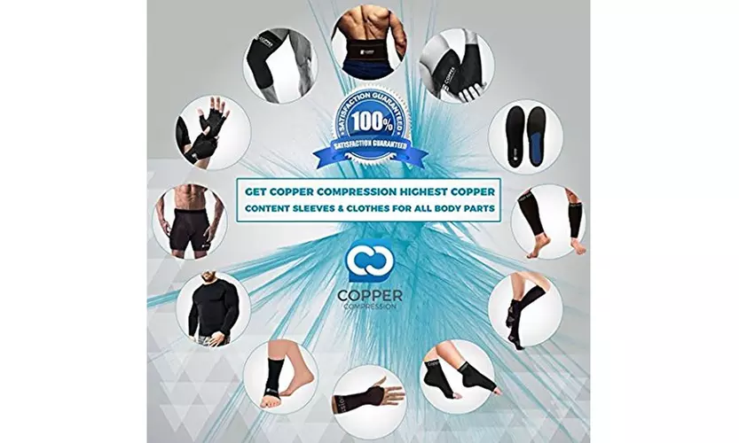 Copper Compression Full Leg Sleeve - Guaranteed Highest Copper Sleeves and Pants - Second Medium