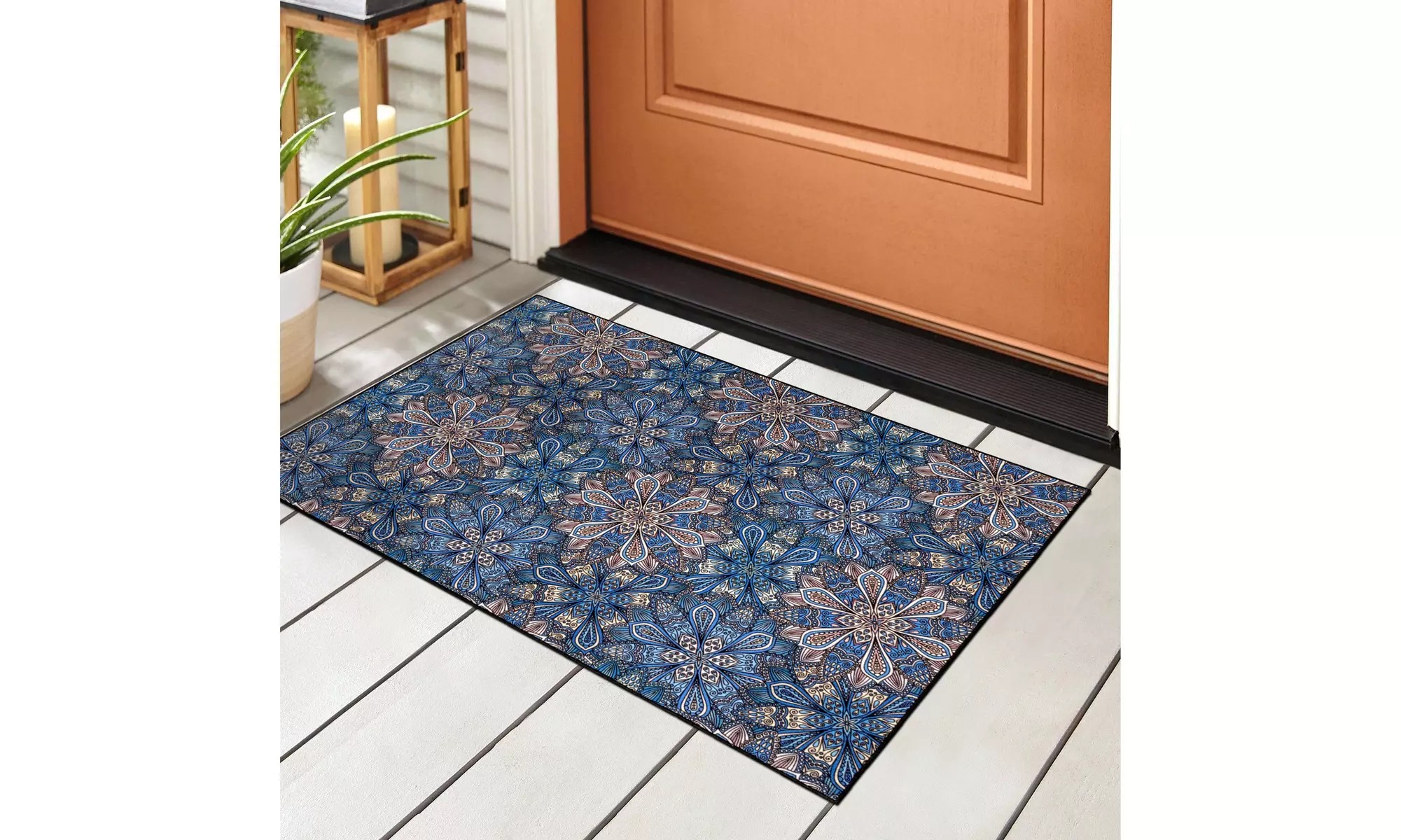 Superior Cassidy Floral Indoor Outdoor Rug Washable Large Area Rugs Or Door Mat