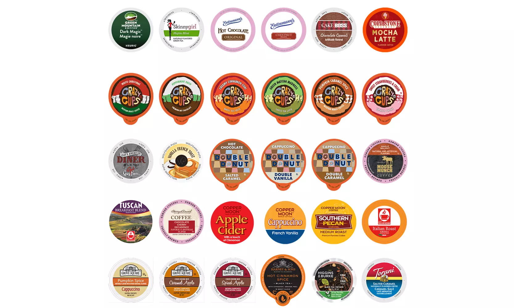 Variety Pack Gift Box K-cups Coffee, Tea and Hot Chocolate (20, 30, 40 or 50 ct)