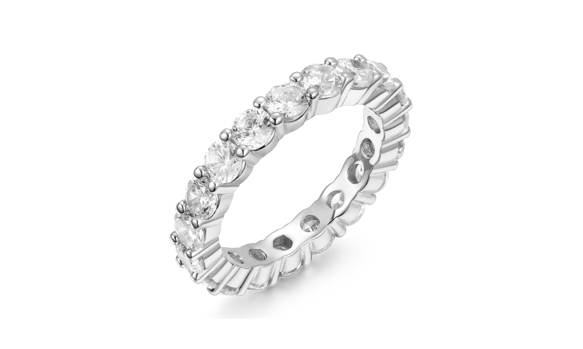Luxury Cubic Zirconia Eternity Ring Collection in Sterling Silver 