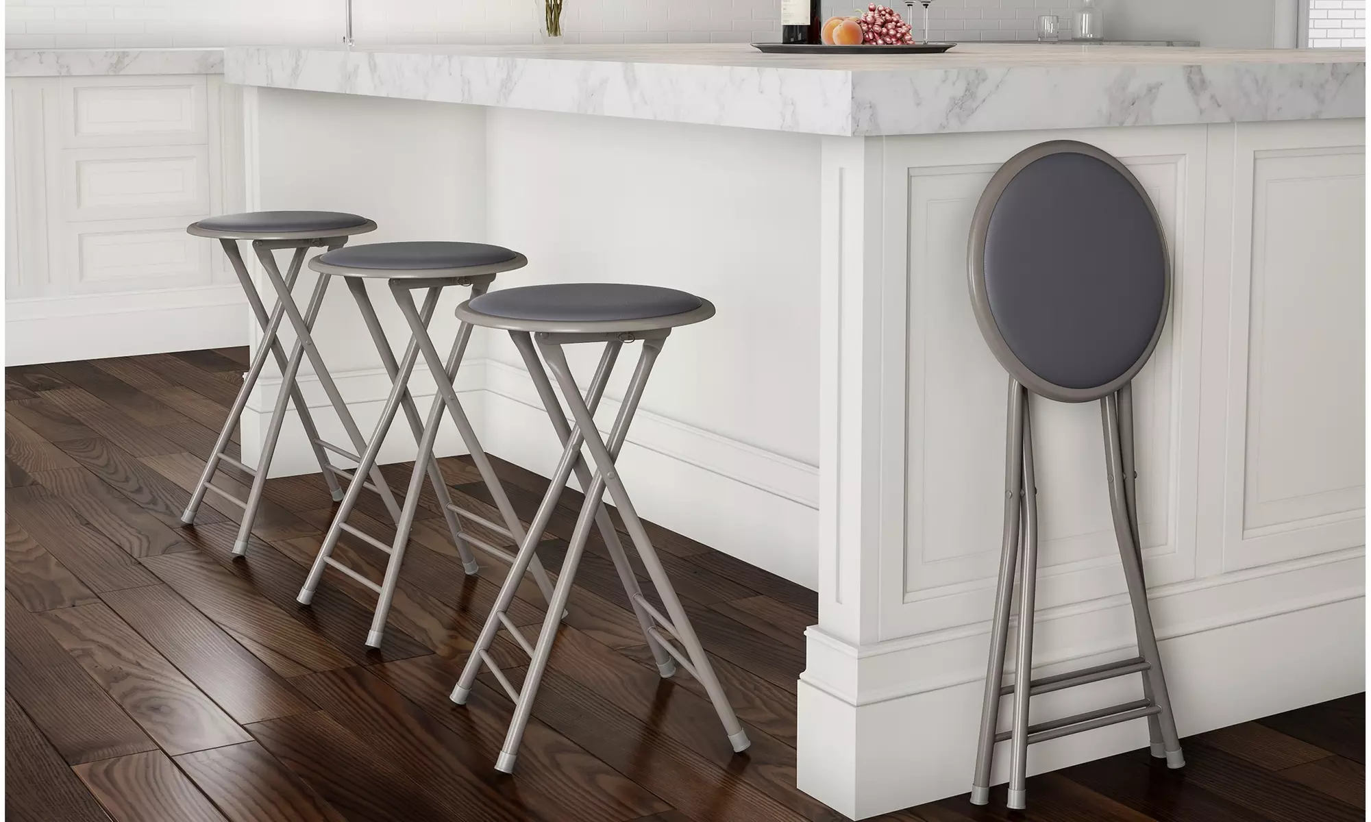 24" Collapsible Padded Round Stool - Second Medium