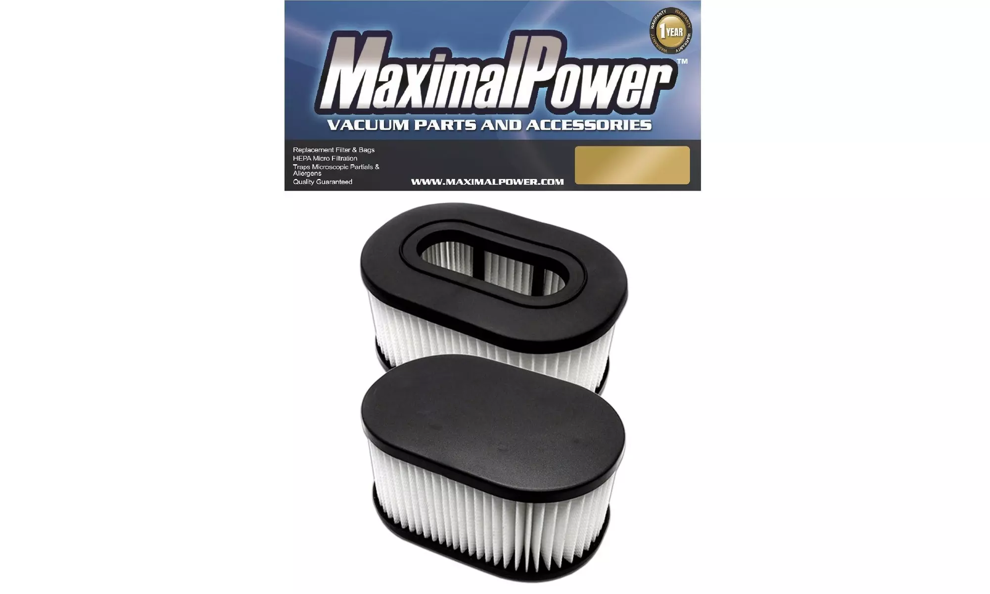 TWO Filters Hoover Foldaway Widepath Runabout Vacuum 40130050 43615090 Filter x2 - Primary Image