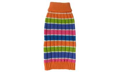 Tutti-Beauty Rainbow Heavy Knitted Ribbed Turtle Neck Dog Sweater