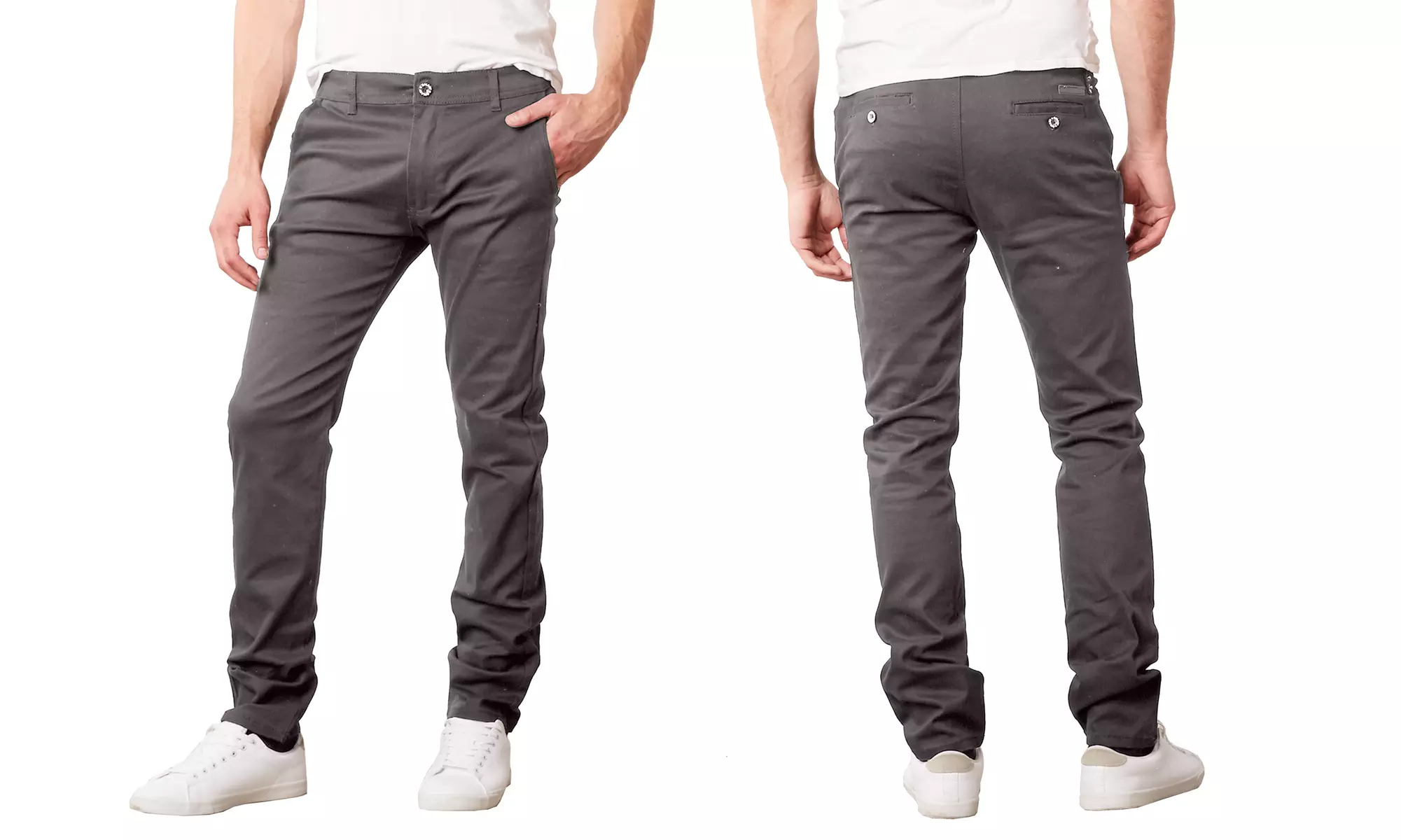 Men's Cotton Stretch Slim-Fit Classic Chinos (Sizes, 30-42)