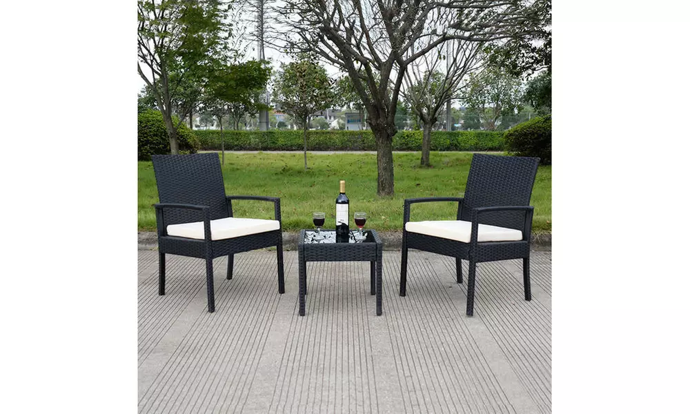 Costway Patio Cushioned Rattan Furniture Set (3-Piece) - Second Medium