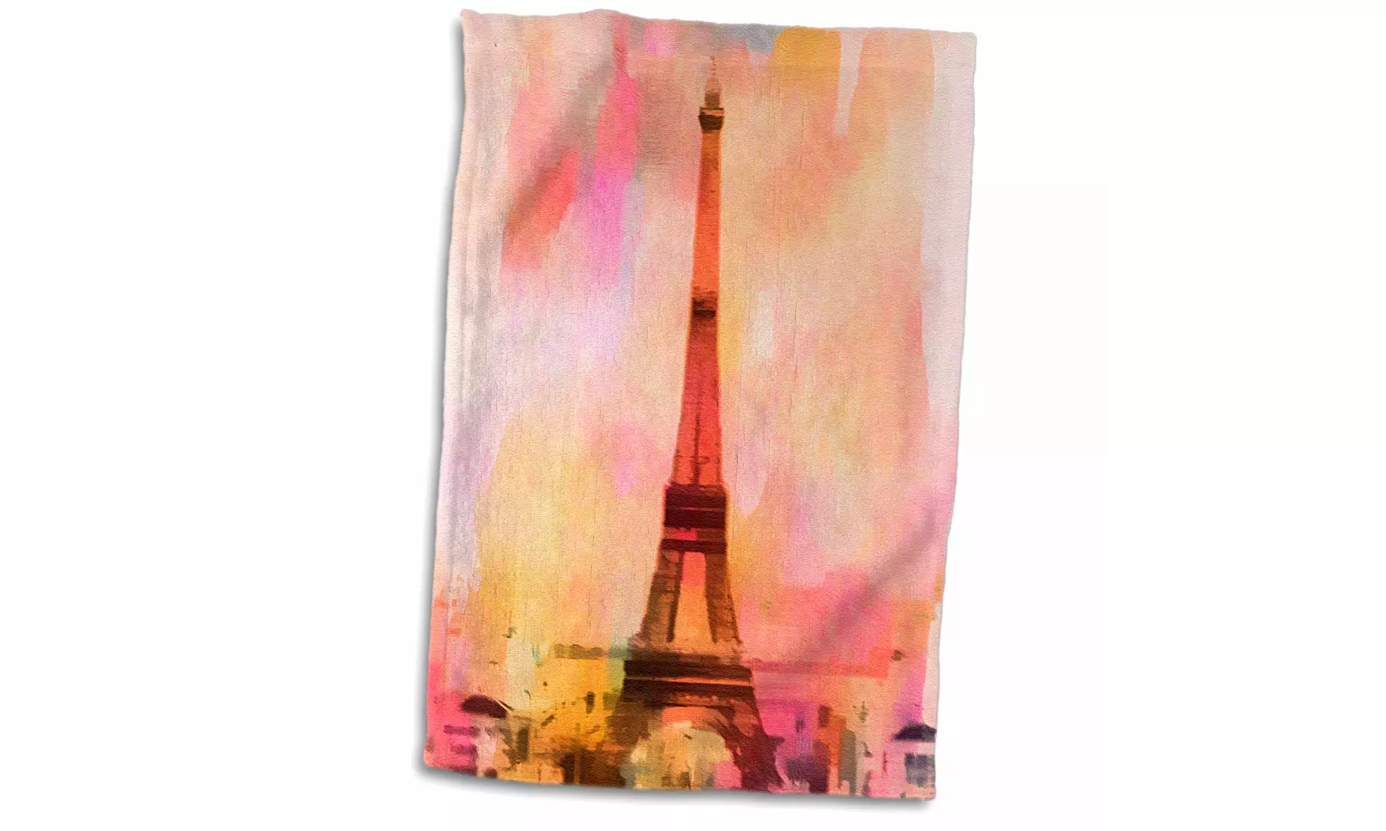  Towel - Watercolor Paris Illustration With Eiffel Tower - 15 by 22-inches  - Primary Image