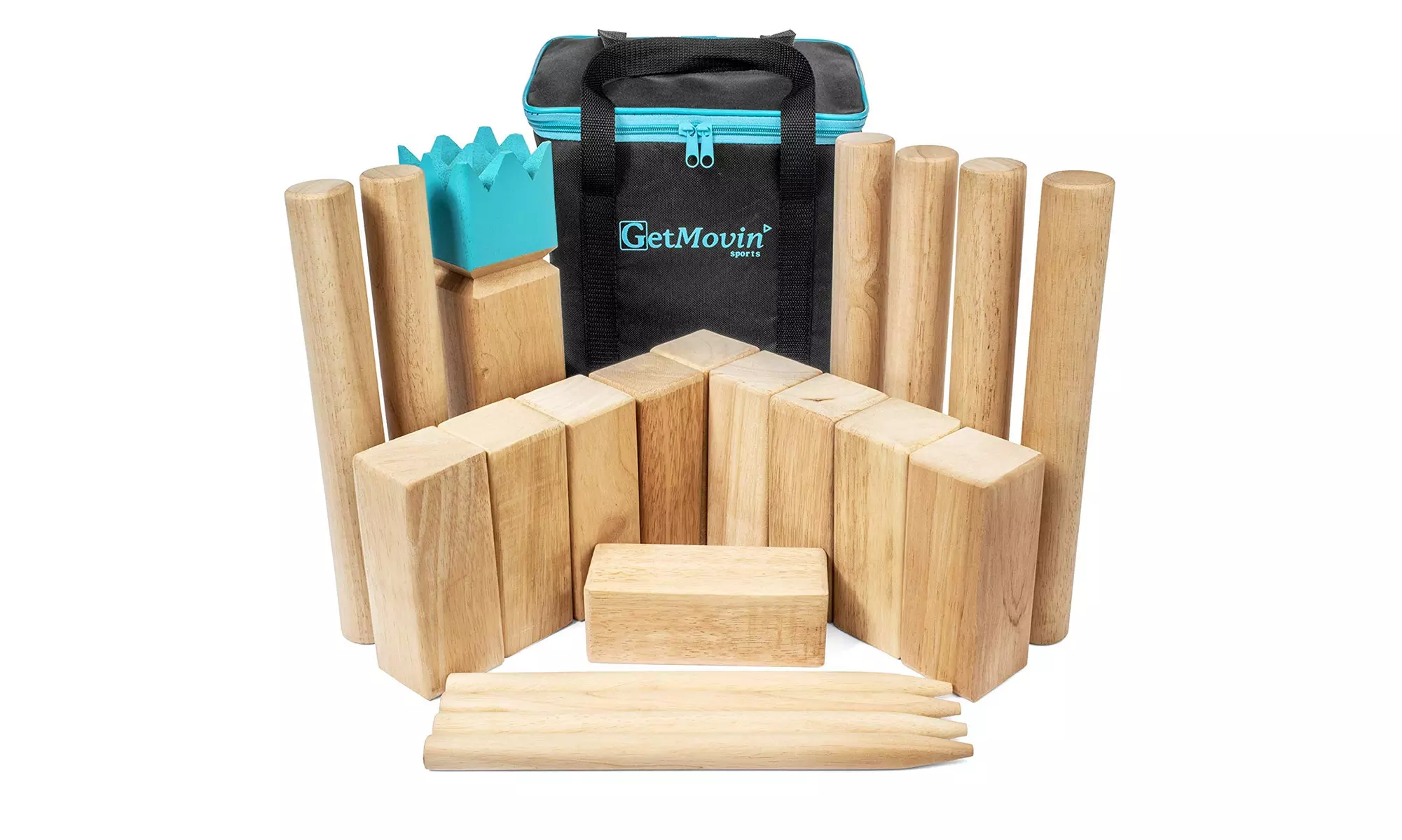 GetMovin' Sports Kubb Viking Chess Fun Outdoor Yard Game Premium Rubberwood Set - Primary Image