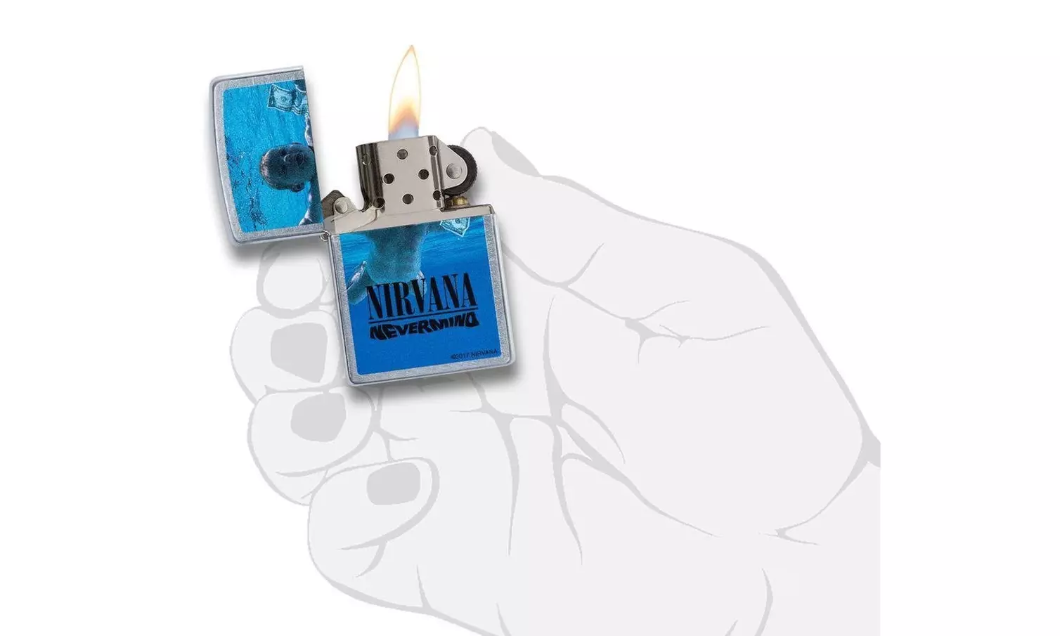 Zippo Nirvana Nevermind Lighter, Street Chrome #29713 - Second Medium