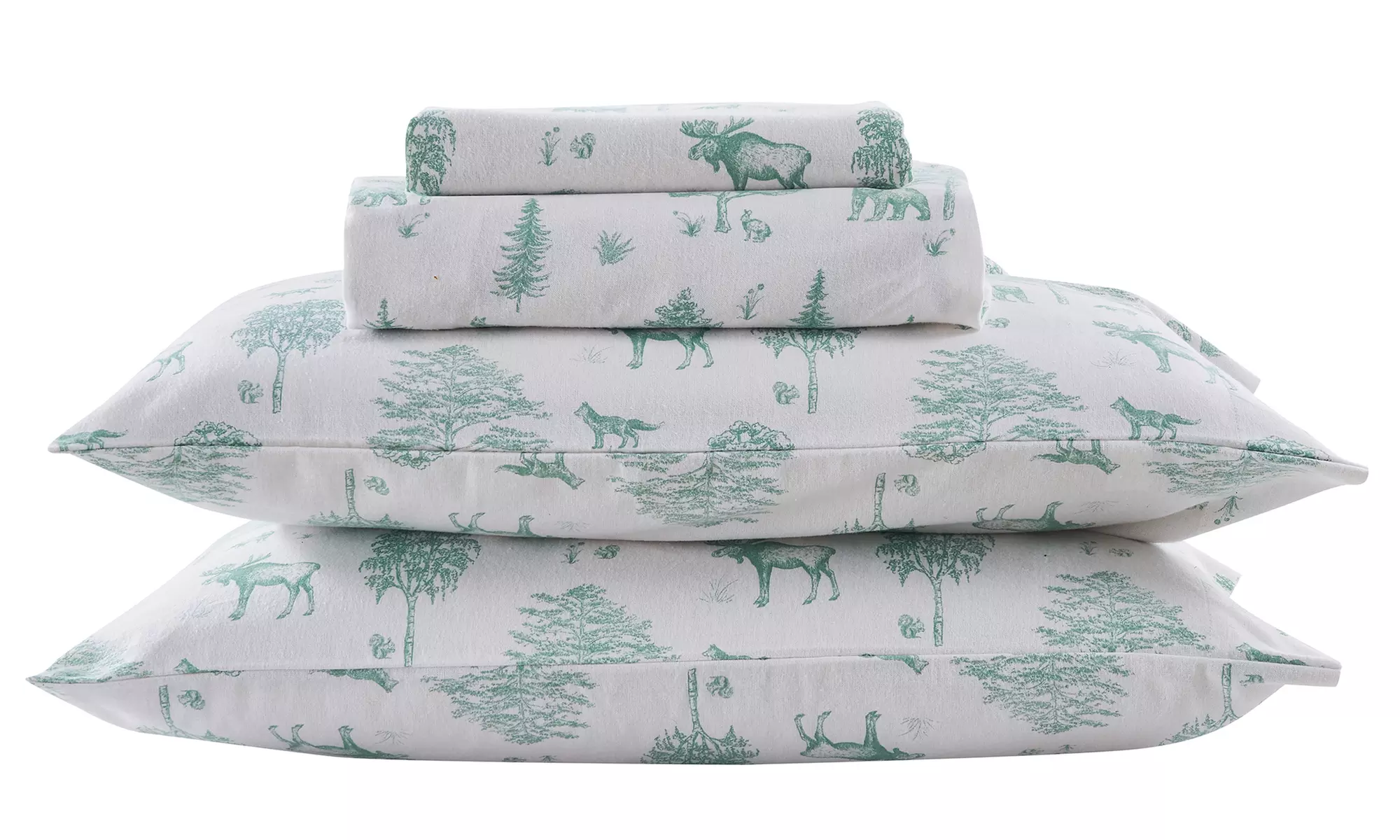 Nature Print Turkish Cotton Flannel Sheet Set