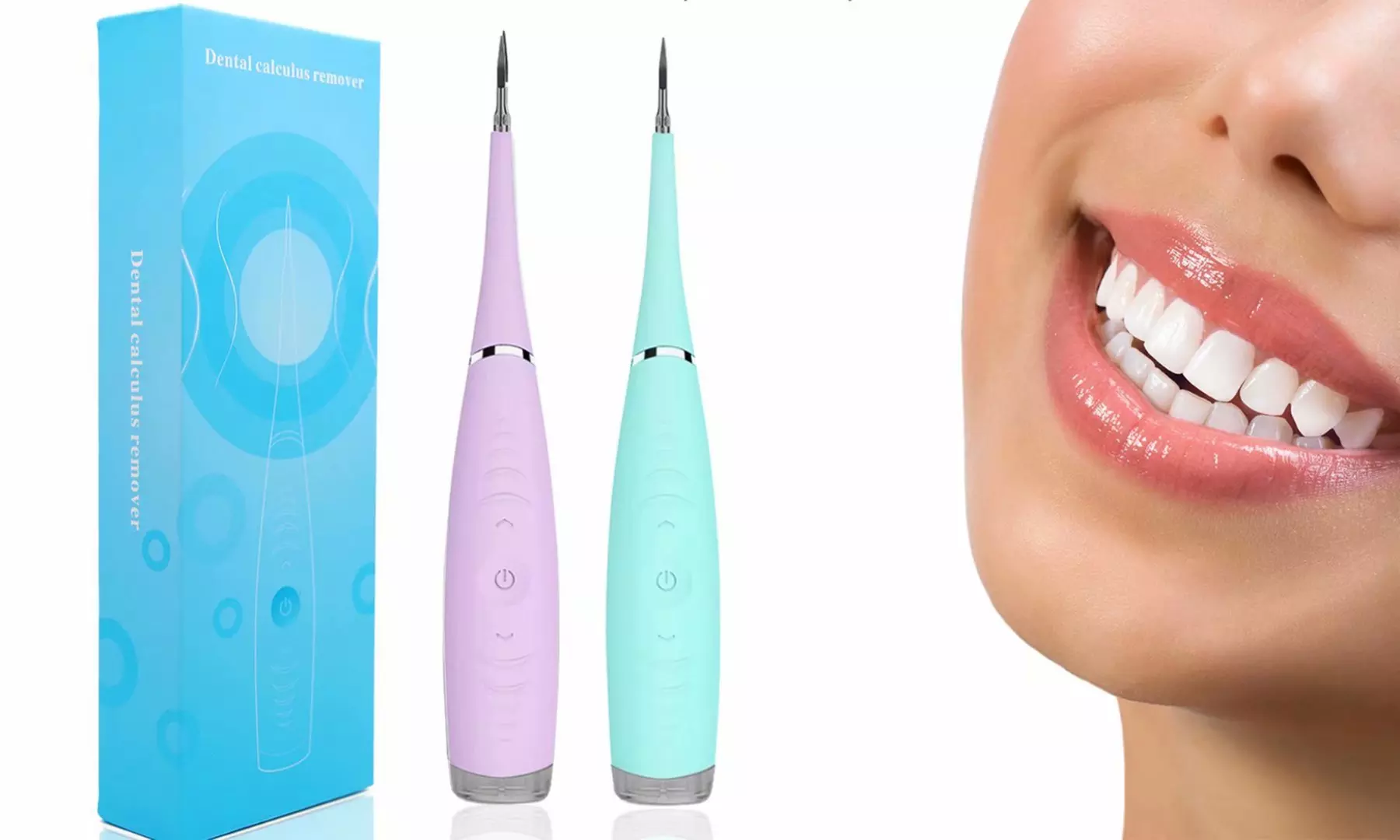 2 Pack Electric Sonic Dental Calculus Plaque Remover Tool Kit Remove Tartar Tool - Primary Image