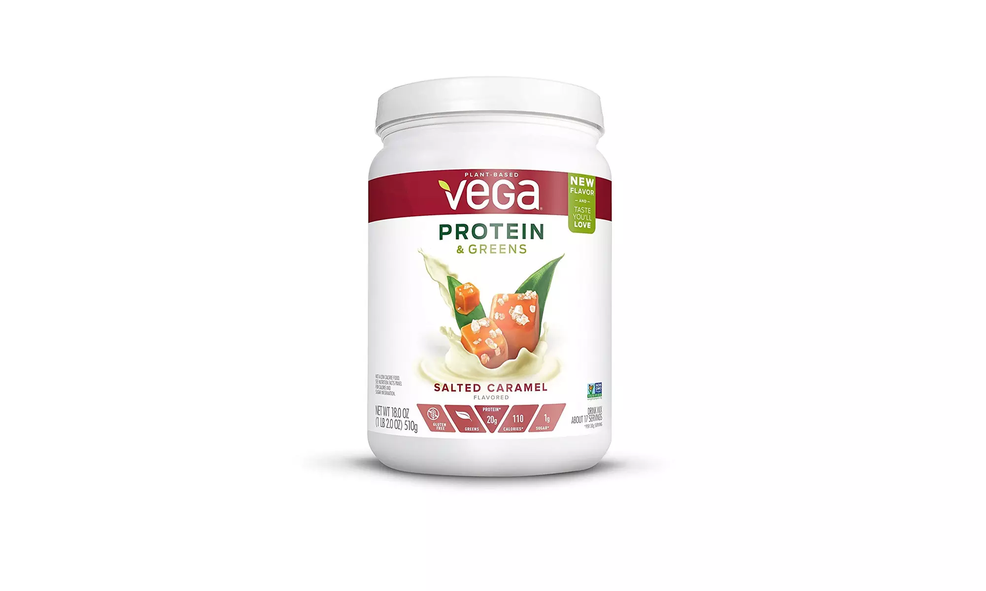 Vega Protein & Greens Salted Caramel, Vegan, 17 servings, 18 oz - Primary Image
