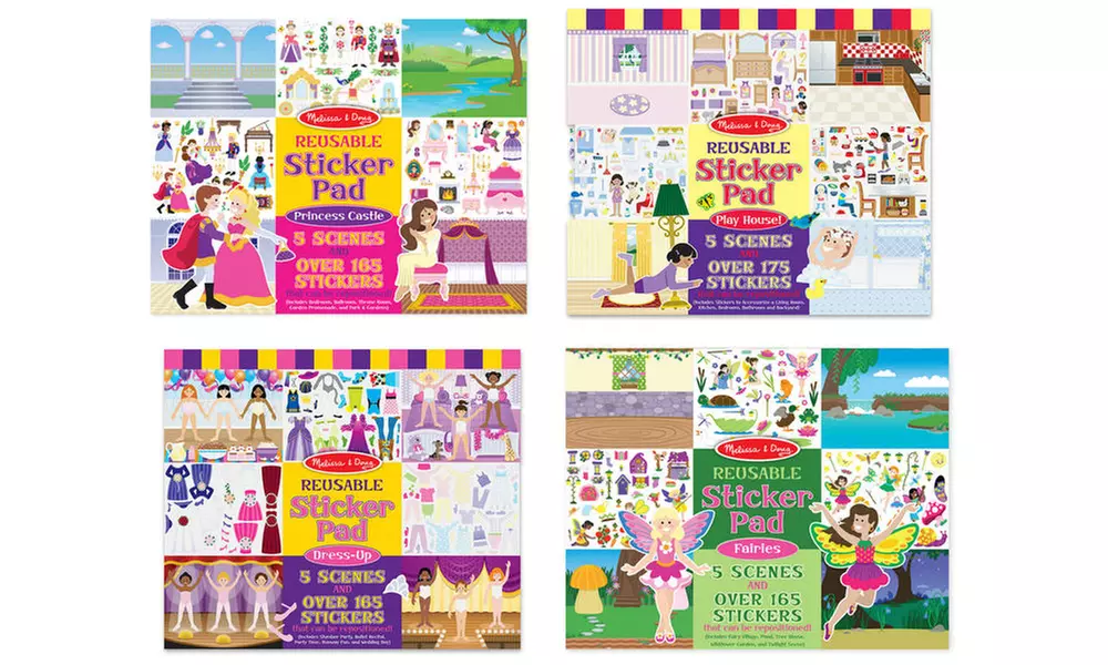 Melissa & Doug Reusable Sticker Pad 4-pack Bundle - Second Medium