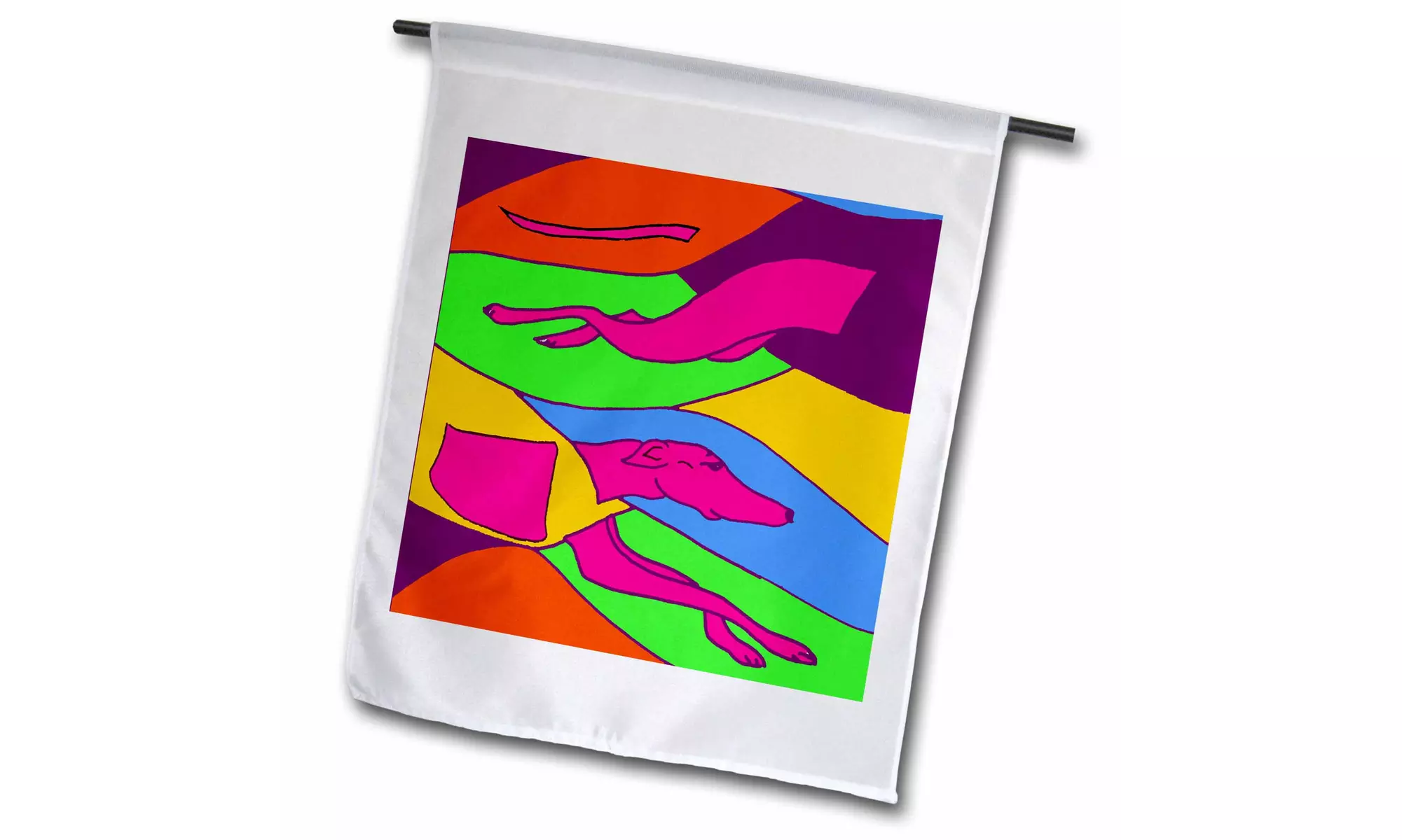  Garden Flag Fun Tropical Colors Racing Greyhound Dog Abstract Art - 12 by 18-in - Primary Image