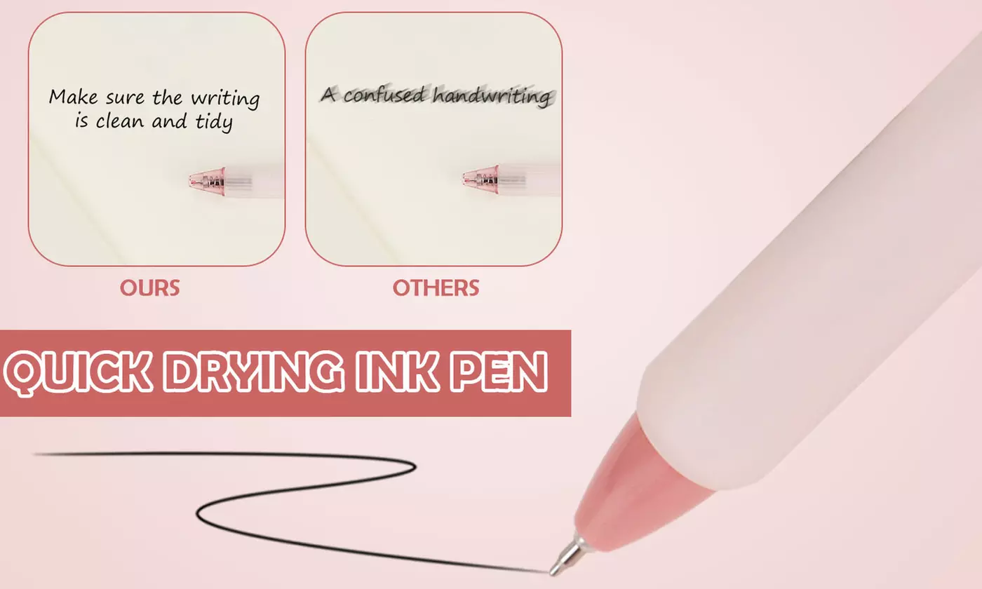 Pastel Gel Pens Set Cute Retractable 0.5mm Fine Point Smooth Writing Pens 7Pcs