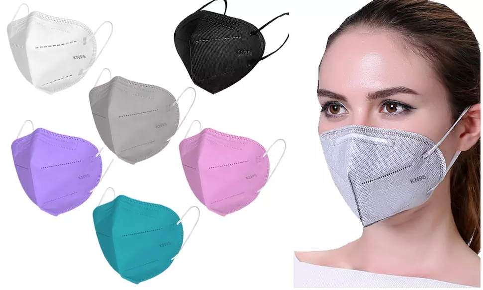 30-Pack Multi Color KN95 Face Masks With Breathable Fabric And Elastic Ear Loop 