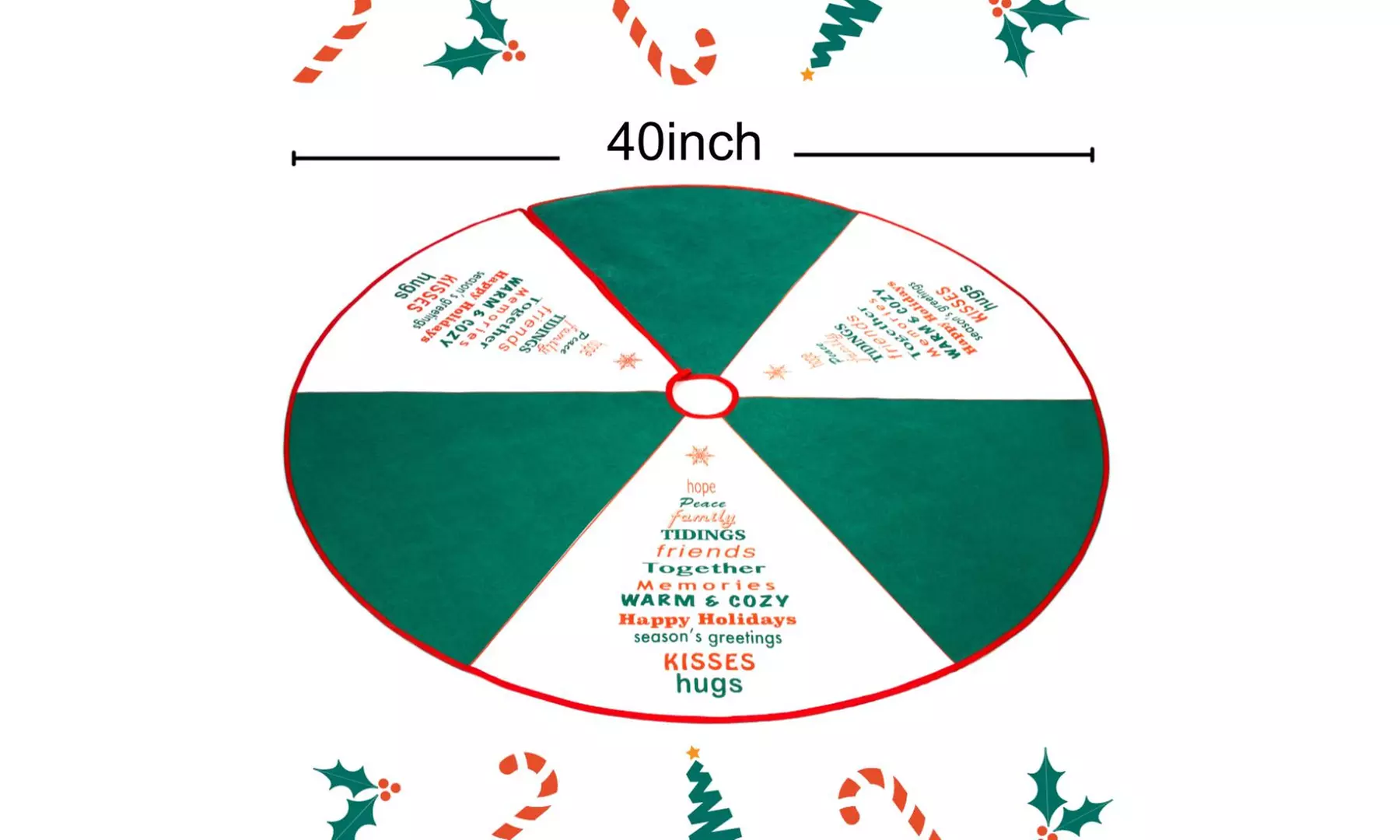 Merry & Bright Holiday Christmas Tree Skirts with Festive Design