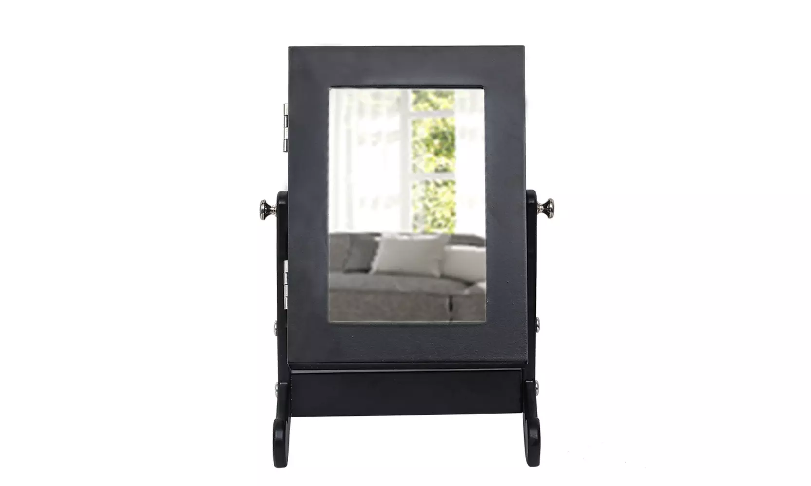 Mirror with Jewelry Cabinet Organizer Storage Box Countertop - Primary Image