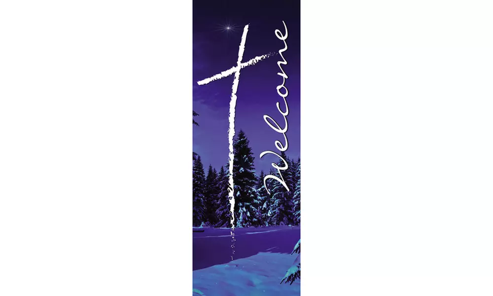 Christian Brands Church Supply WS696 X-Stand Banner - Welcome Winter - Second Medium