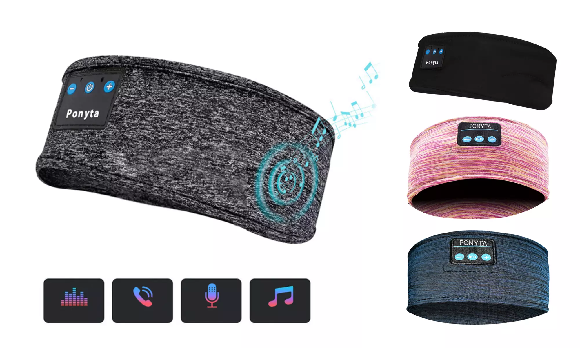 2-Pack Sleep Headband Wireless Bluetooth Headphones Sleeping Mask - Primary Image