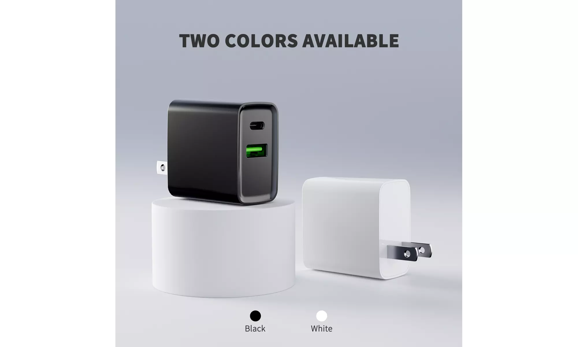 Gabba Goods Rapid PD 20W Power Delivery Wall Charger- with USB-A and USB-C Ports - Primary Image