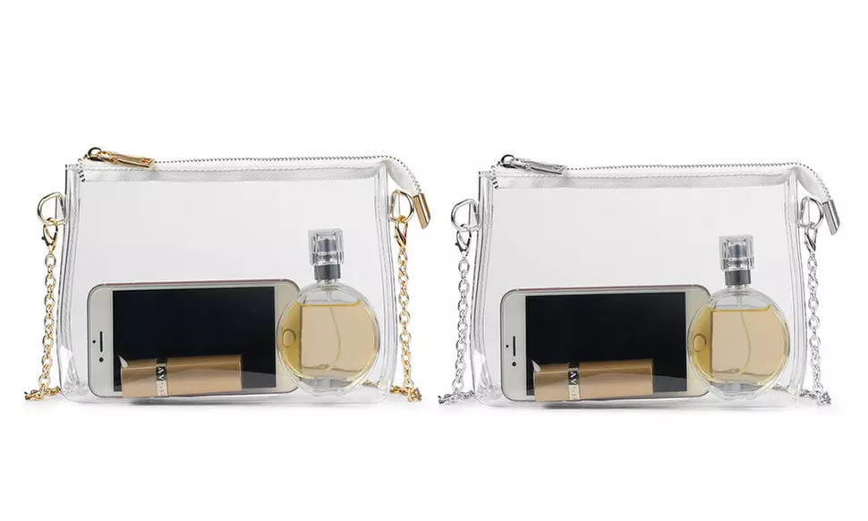 Clear Purse Stadium Approved Crossbody Shoulder Bag with Adjustable Chain