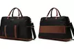 ELLE Luxe Journey 30L Twill and Vegan Leather Weekender Duffel Bag - Second Medium