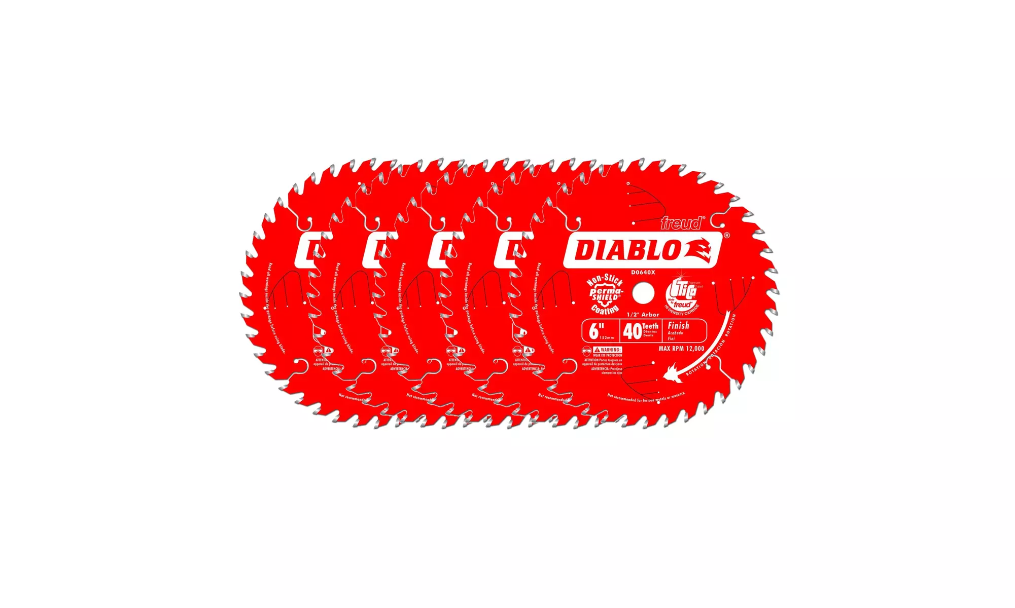 Diablo 6in. x 40-Tooth ATB Precision Finishing Saw Blade (5-Pack) - Primary Image