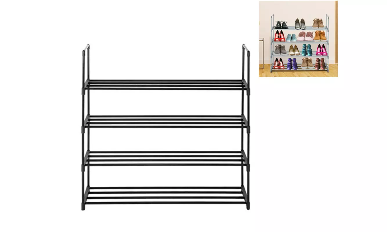 4 Tiers Shoe Rack Shoe Tower Shelf Storage Organizer For Bedroom Entryway  - Primary Image