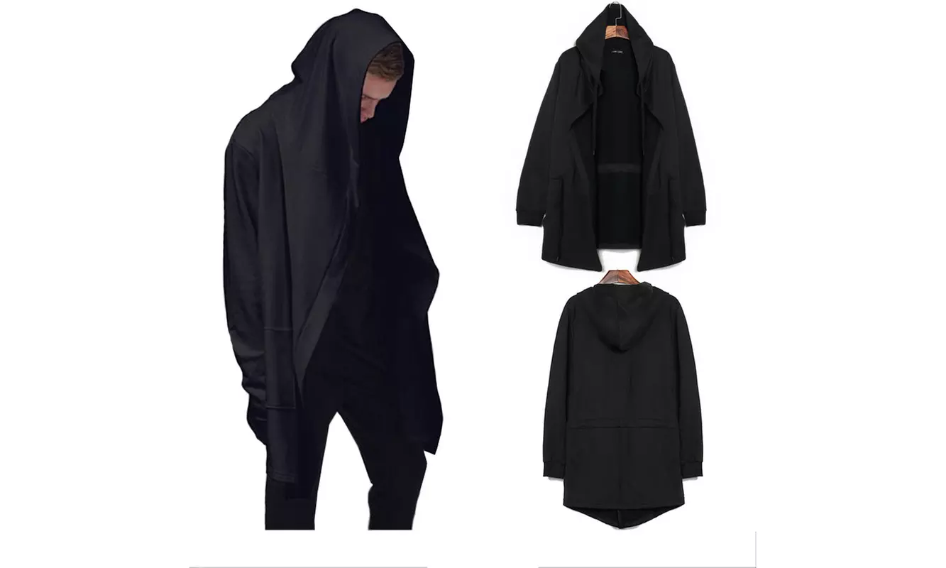 Men' Cardigan Ruffle Shawl Collar Cardigans Long Overcoat Outerwear Hoodies - Primary Image