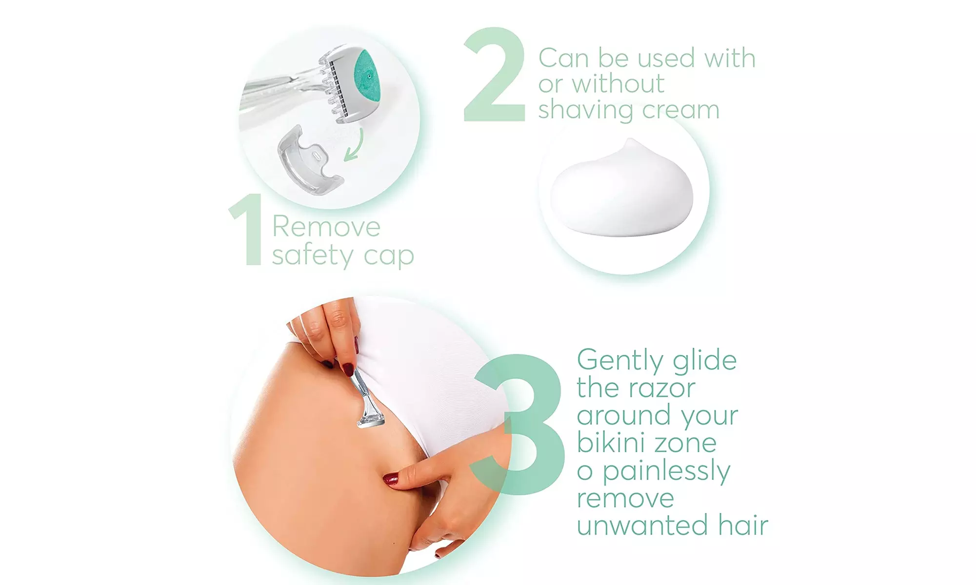 Kai About Body Bikini Shavers - Gentle Razors for Shaving, - Second Medium