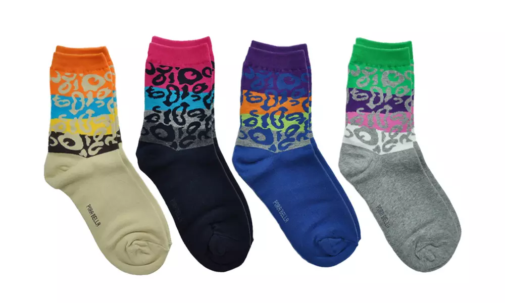 Angelina Cotton Blend Crew Socks (4-Pairs)
