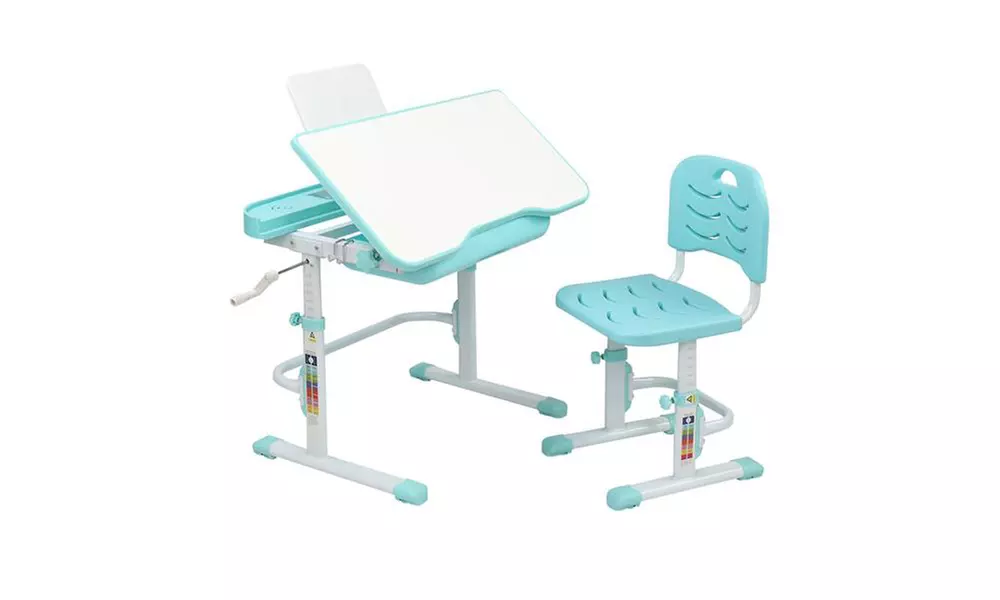 80Cm Hand-Operated Lifting Table Top Can Tilt Children's Study Table And Chair