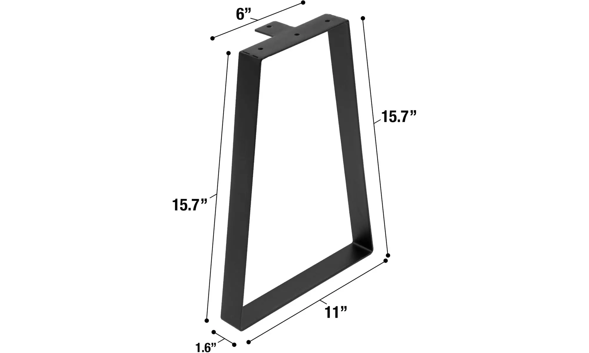 Sorbus Trapezoid Table Legs, 16" Tall Furniture Legs, Heavy Duty Metal, Set of 2