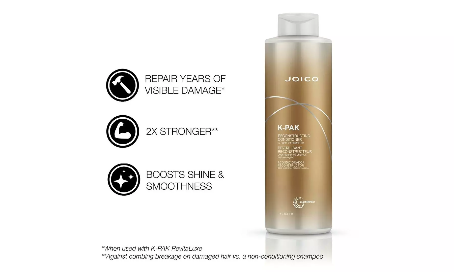 Joico K-Pak Reconstructing Conditioner and/or Shampoo 33.8oz 1L