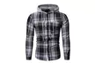 Men's Plaid Hooded Shirts Casual Long Sleeve Lightweight Shirt Jackets - Second Medium