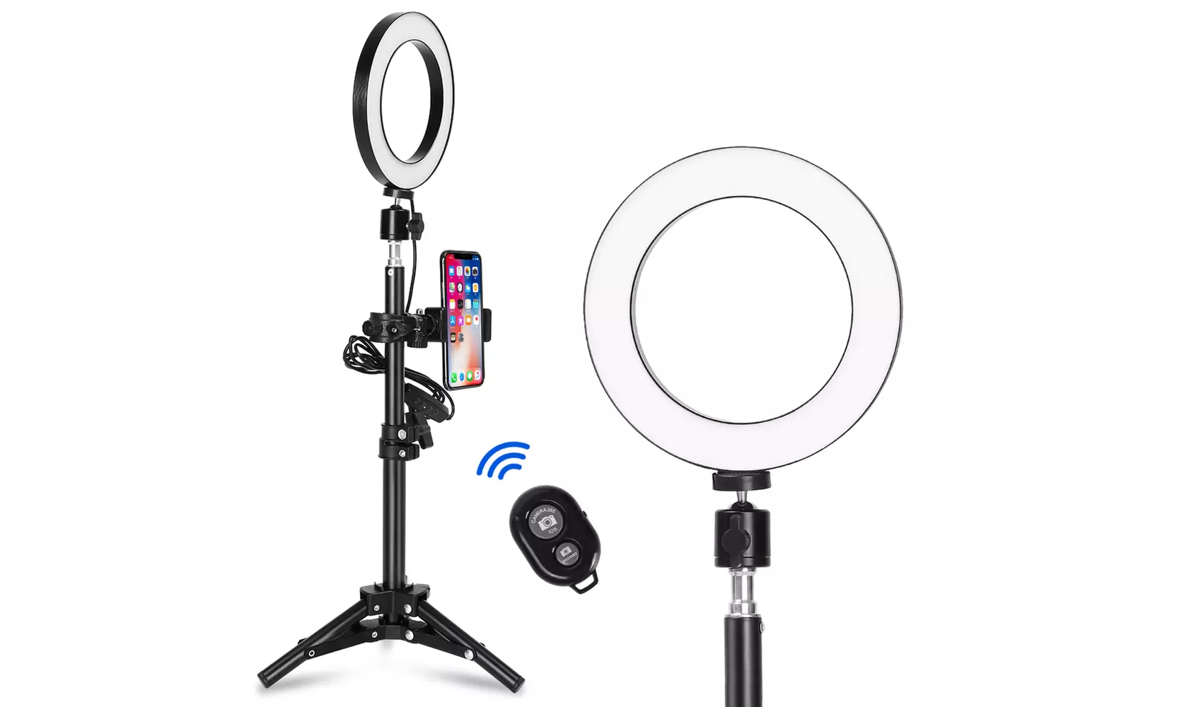 6 Inch With Button Super Fire Ring Light Plus Bracket Set - Primary Image