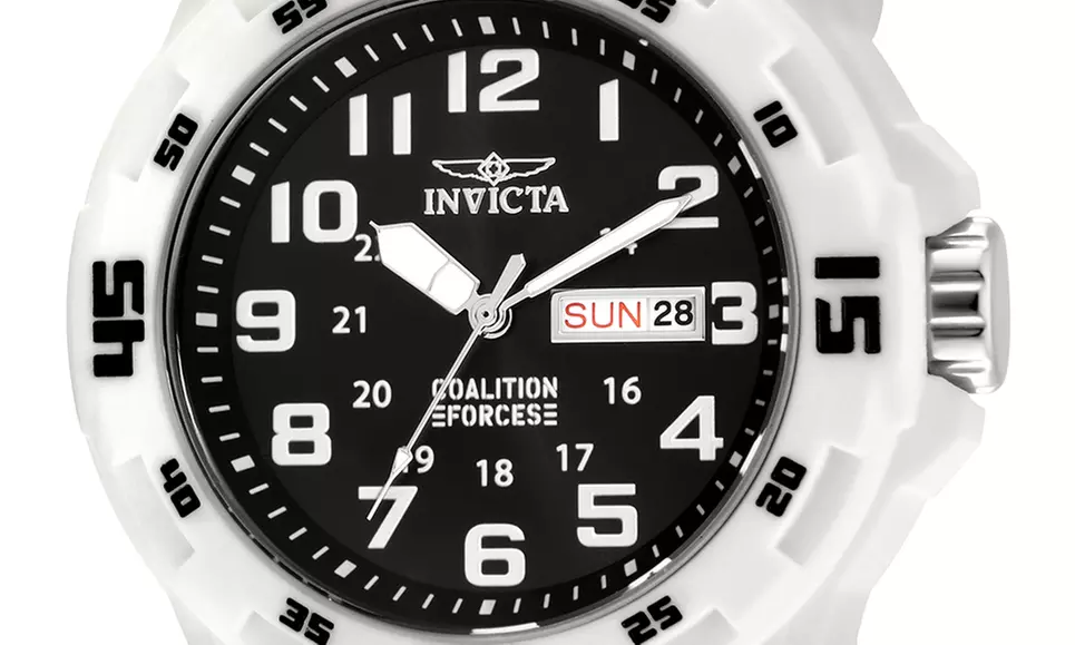 Invicta Men's 25326 Coalition Forces Quartz 3 Hand Black Dial Watch - Second Medium