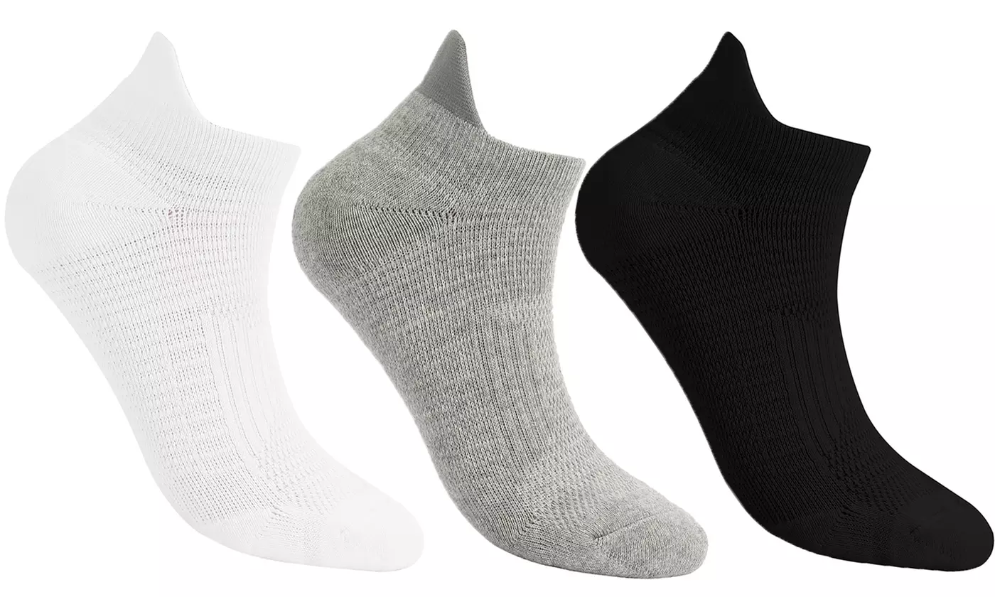 3Pairs Men's Low Cut Athletic Socks Sport Quick Dry Non Slip Ankle Socks 