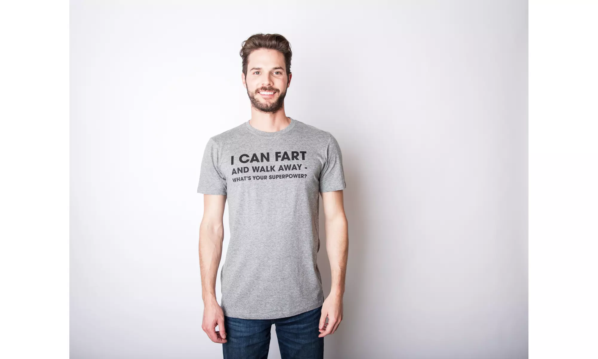 Mens I Can Fart And Walk Away Whats Your Superpower T shirt Funny Sarcastic Tee - Second Medium
