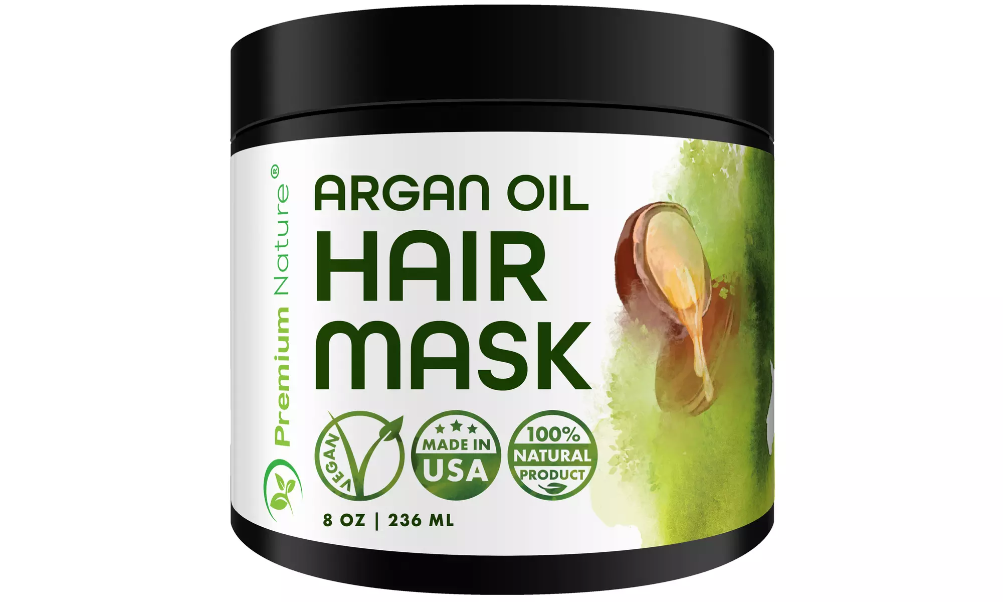 Hair Mask - 8oz - Coconut, Argan Oil - Repair & Protection - Second Medium